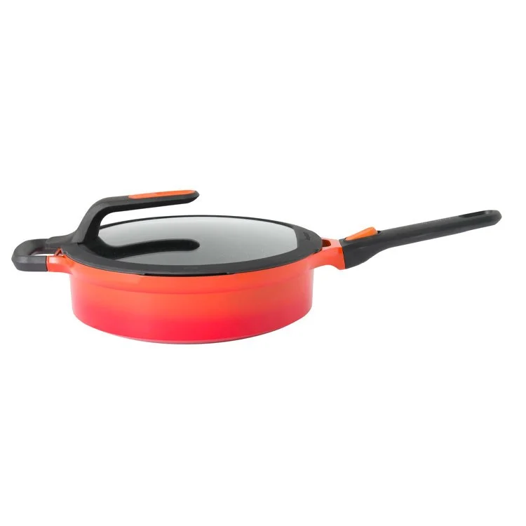 Gem 11" Cast Aluminum Non-Stick Covered Saute Pan with Detachable Handle