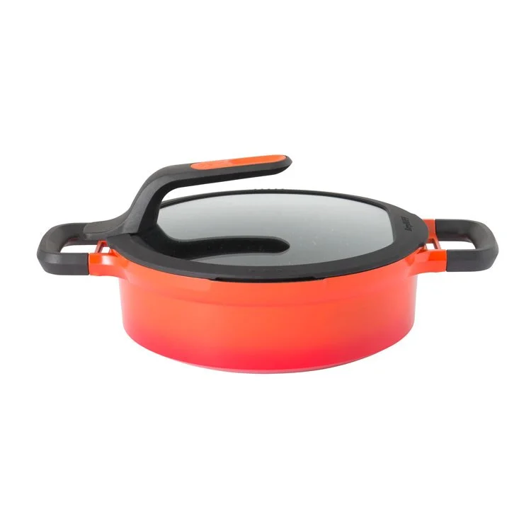 Gem 9.5" Cast Aluminum Non-Stick Covered Two-Handle Saute Pan