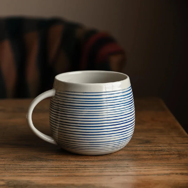 Blue & White Lin Oversized Mug