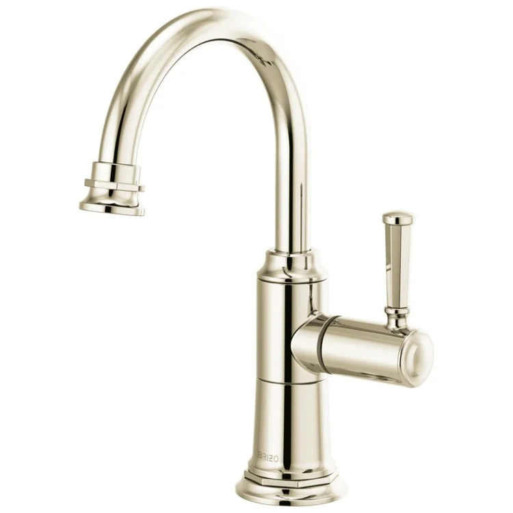 Beverage Faucet Rook Instant Hot 1 Lever ADA Brilliance Polished Nickel 360 Degree Swivel