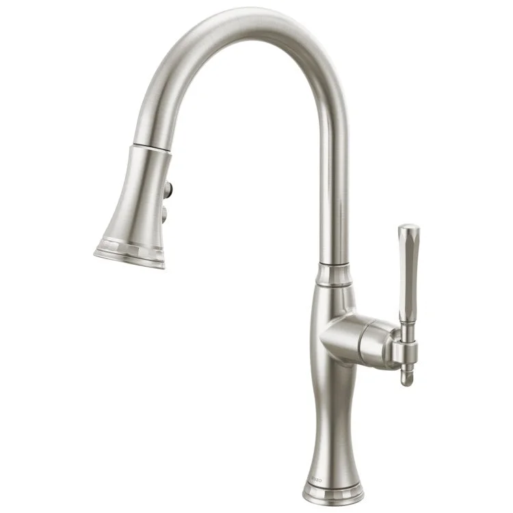 Kitchen Faucet Tulham 1 Lever ADA Brilliance Stainless 360 Degree Swivel 1 Hole 1.8 Gallons per Minute