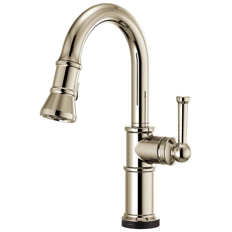 Prep Faucet Artesso SmartTouch Technology 1 Lever ADA Brilliance Polished Nickel Pull Down 2 Function Wand Aerated Stream/Spray 360 Degree Swivel