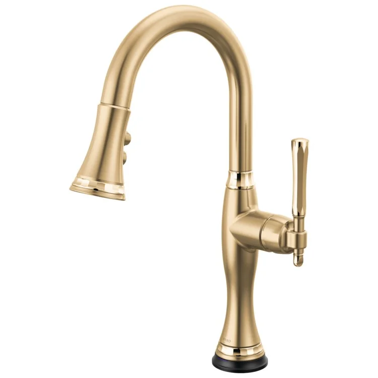 Prep Faucet Tulham SmartTouch Technology 1 Lever ADA Brilliance Luxe Gold/Brilliance Polished Gold Pull Down 2 Function Wand Aerated Stream/Spray 360 Degree Swivel