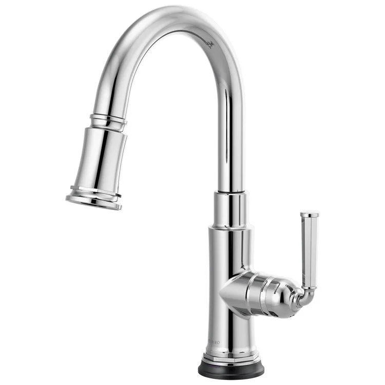 Prep Faucet Rook SmartTouch Technology 1 Lever ADA Polished Chrome Pull Down 2 Function Wand Aerated Stream/Spray 360 Degree Swivel