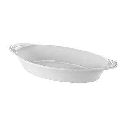 Browne 12 Oz Oval Lasagna Baker, White