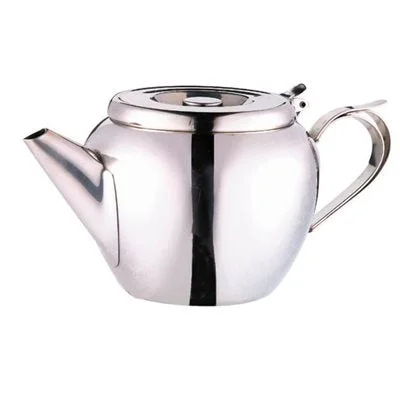 Browne 48 Oz Stackable Teapot with Strainer, Stainless Steel