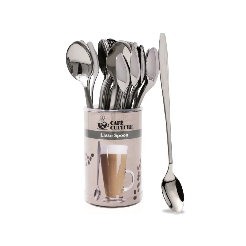 Café Culture 8.75" Latte Spoon, Stainless Steel