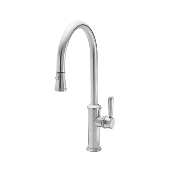 Kitchen Faucet Davoli 1 33 Series Lever ADA Polished Nickel Pull-Down High Spout Height 10-3/4 Inch 1.8 Gallons per Minute