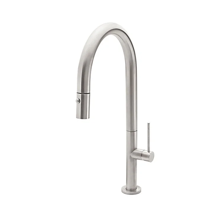 Kitchen Faucet Poetto 1 ST Series Lever ADA Satin Nickel Pull-Down High Arc Spout Height 10-11/16 Inch 1.8 Gallons per Minute