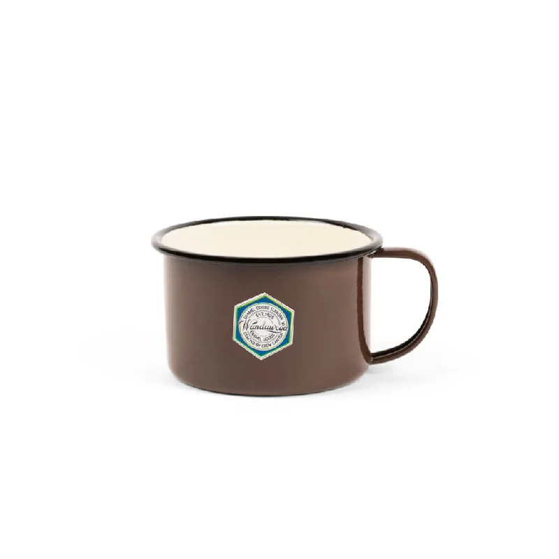 Crow Canyon - Camp Wandawega Enamel Camp Soup Mug, Brown & Cream