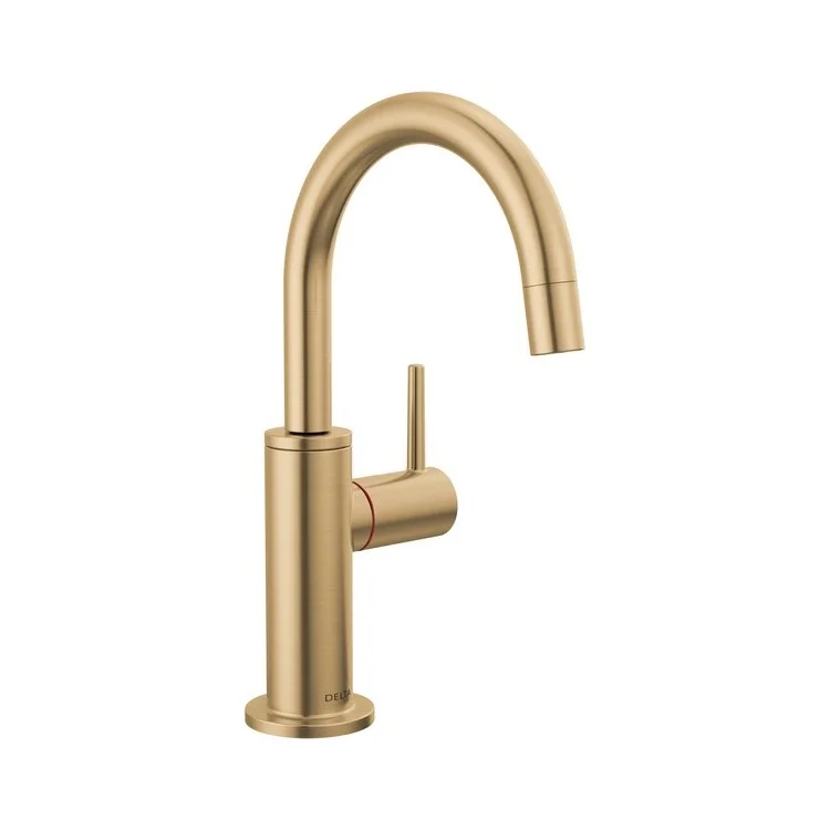 Kitchen Faucet Round Instant Hot Water Spring-Loaded Self-Closing Champagne Bronze 9-4/9 Inch