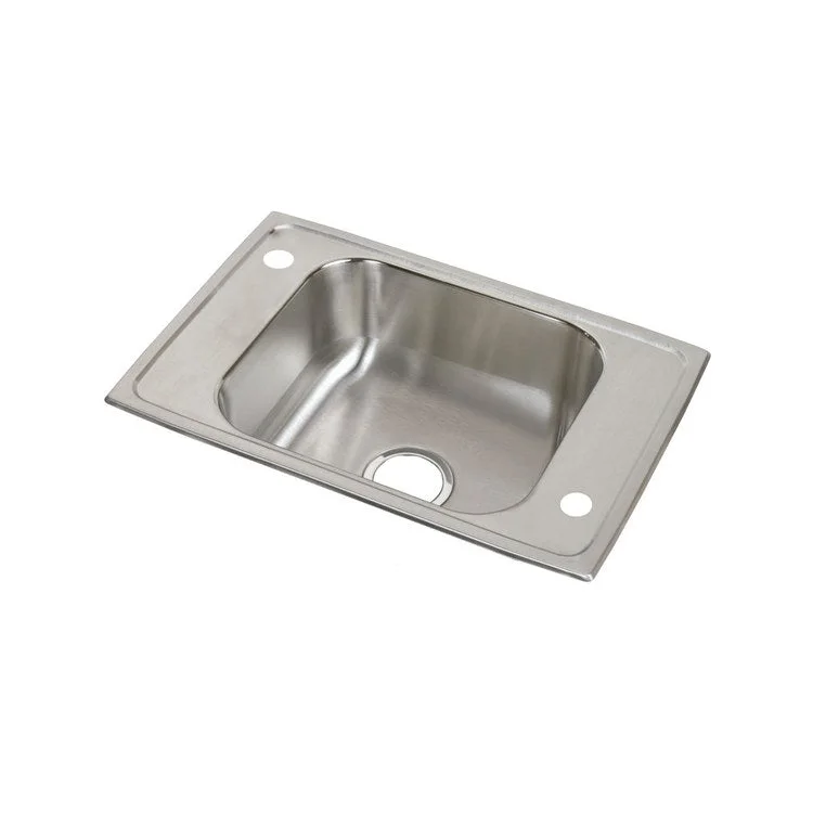 Classroom Sink Celebrity 25 x 17 Inch Single Bowl ADA Rectangular 2LM Hole Brushed Satin Drop-In Minimum Cabinet Size 30 Inch 6-1/2 Inch 20 Gauge Bottom Only Pads