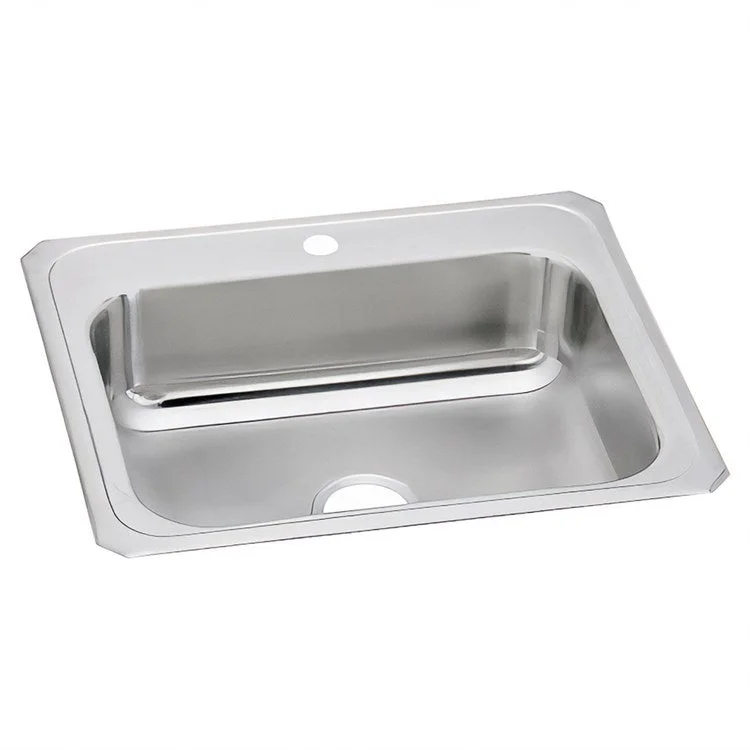 Gourmet Celebrity 25" Single Bowl Stainless Steel Drop-In Kitchen Sink for Widespread Faucet