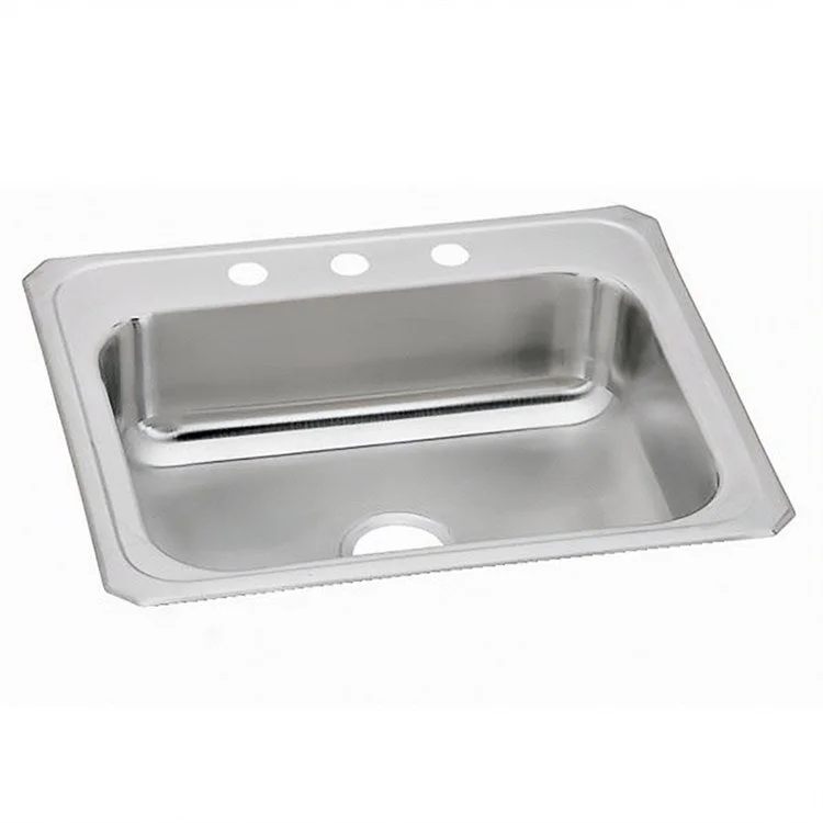 Kitchen Sink Celebrity 25 x 21.25 Inch Single Bowl 2 Hole Brushed Satin Drop-In