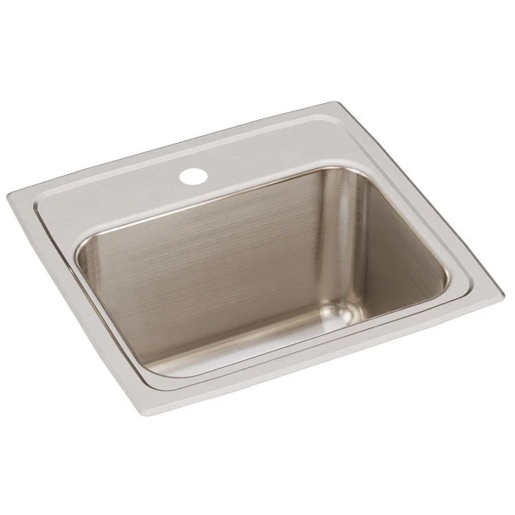 Lustertone Classic 17" Single Bowl Stainless Steel Drop-In Kitchen Sink with 1 Hole