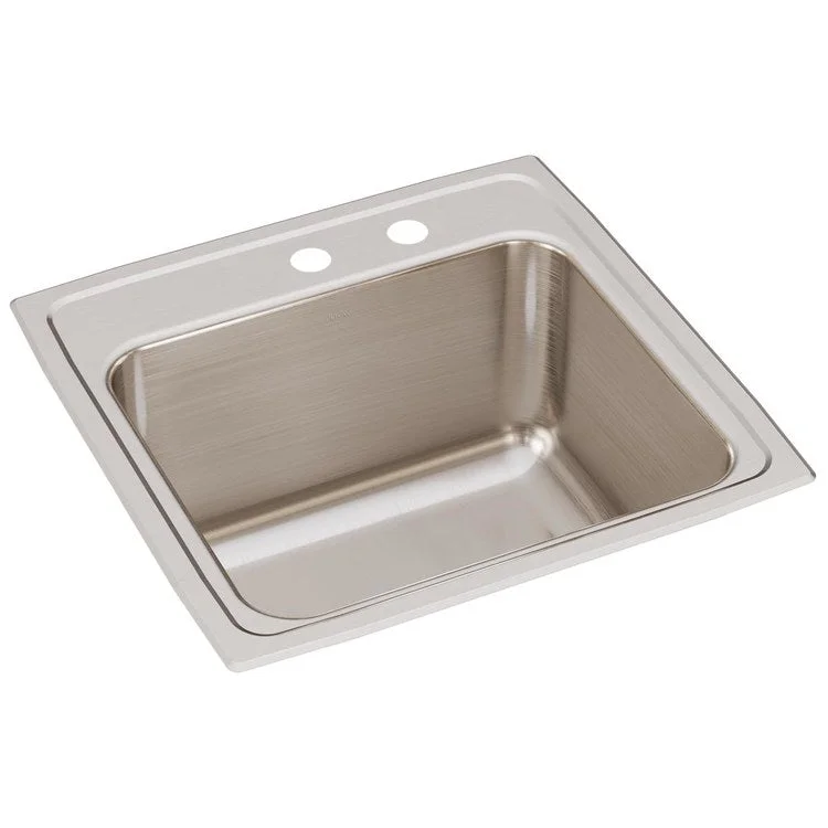 Laundry Sink Lustertone Classic 19.5 x 19 Inch Single Bowl MR2 Hole Lustrous Satin Drop-In