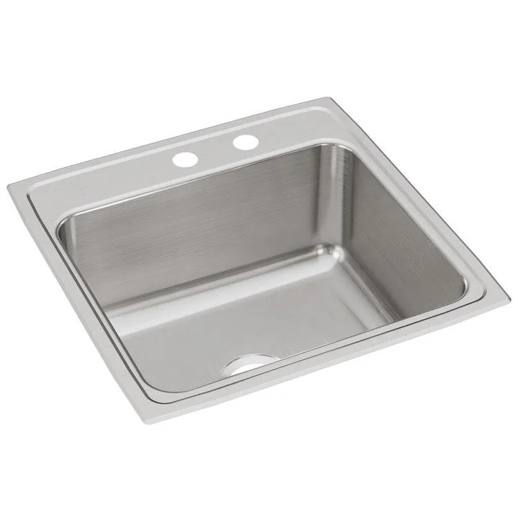 Kitchen Sink Lustertone Classic 22 x 22 Inch Single Bowl MR2 Hole Lustrous Satin Drop-In 10-1/8 Inch