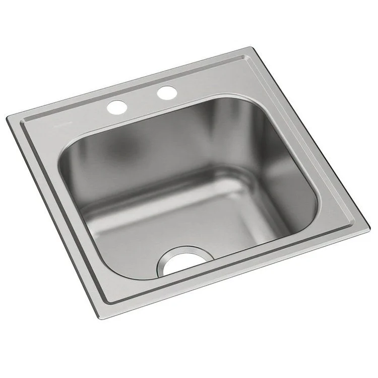 Kitchen Sink Dayton 20 x 20 Inch Single Bowl Laundry 2 Hole Premium Highlighted Satin Drop-In