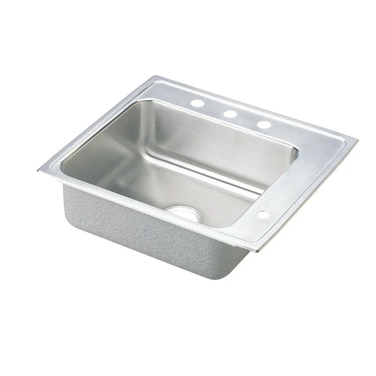 Classroom Sink Lustertone 22 x 19.5 Inch Single Bowl ADA Rectangular Right Lustrous Satin Drop-In Minimum Cabinet Size 27 Inch 4 Inch 18 Gauge