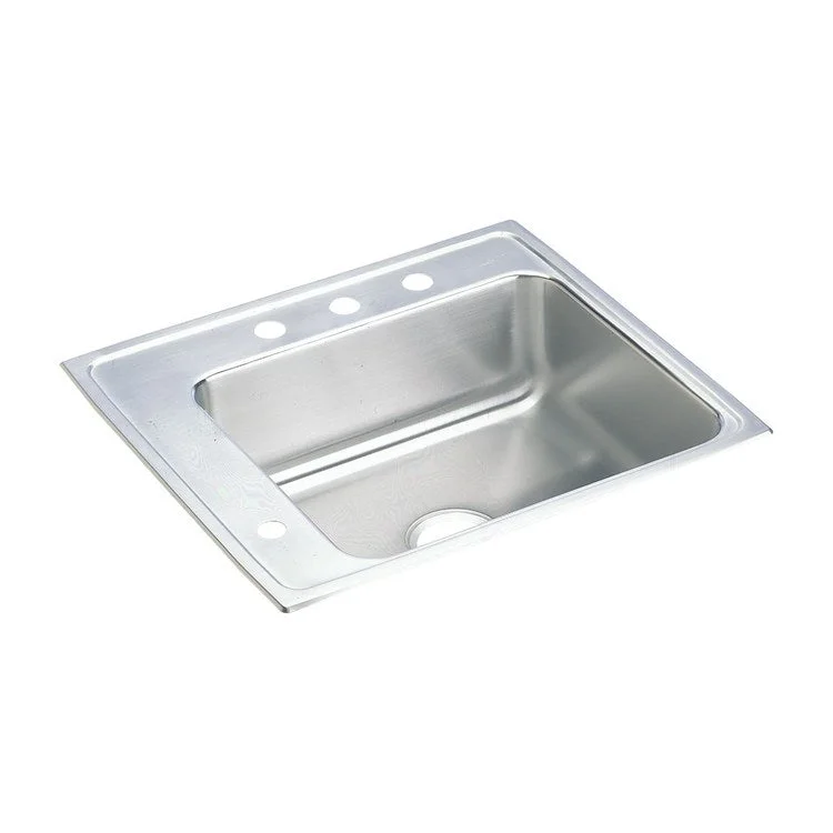 Classroom Sink Lustertone 22 x 19.5 Inch Single Bowl ADA Rectangular Left Lustrous Satin Drop-In Minimum Cabinet Size 27 Inch 5-1/2 Inch 18 Gauge