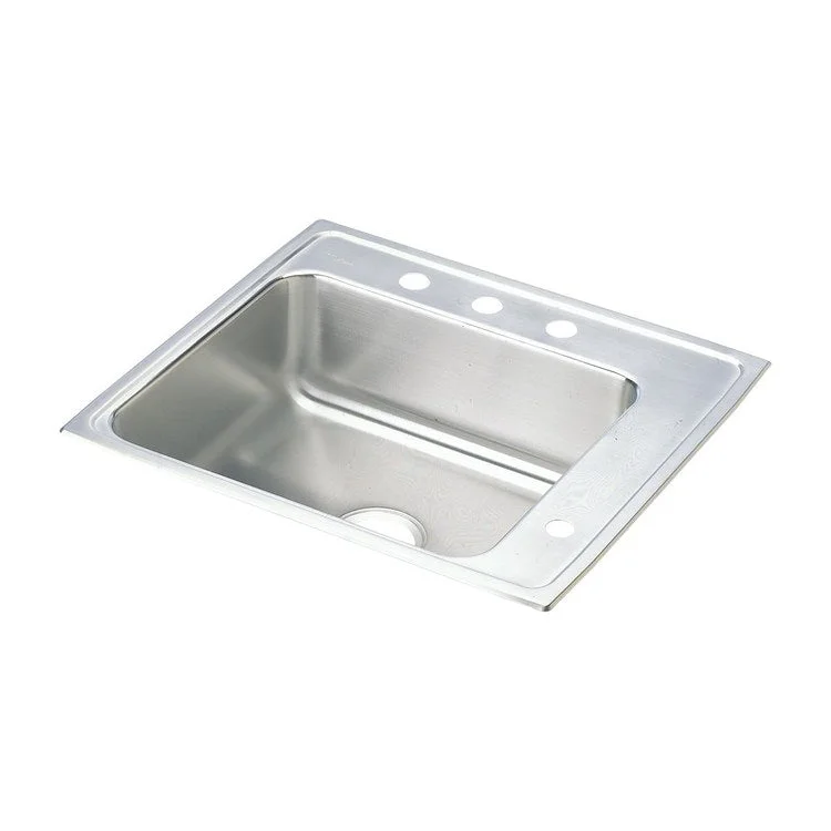 Classroom Sink Lustertone 22 x 19.5 Inch Single Bowl ADA Rectangular Right Lustrous Satin Drop-In Minimum Cabinet Size 27 Inch 5-1/2 Inch 18 Gauge