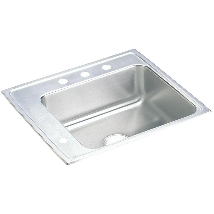 Classroom Sink Lustertone 22 x 19.5 Inch Single Bowl ADA Rectangular Left 3 Hole Lustrous Satin Drop-In Minimum Cabinet Size 27 Inch 6 Inch 18 Gauge Bottom Only Pads