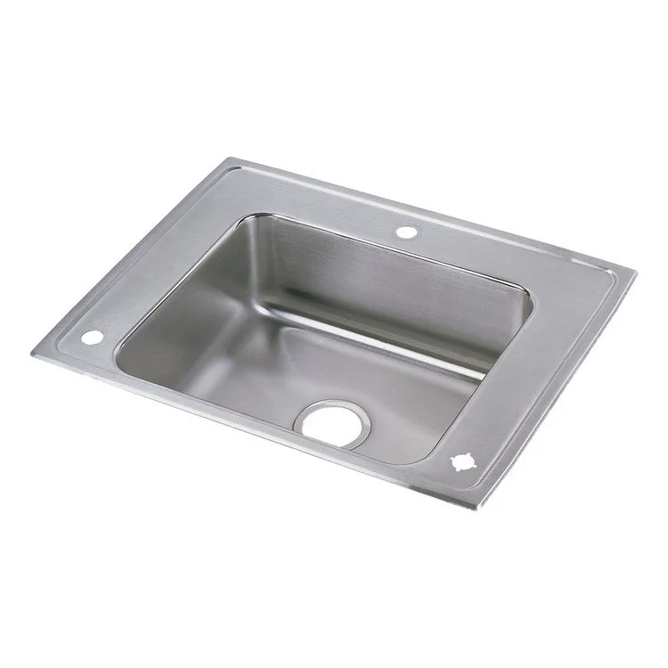 Classroom Sink Lustertone 28 x 22 Inch Single Bowl ADA Lustrous Satin Drop-In Minimum Cabinet Size 33 Inch 4-1/2 Inch 18 Gauge Bottom Only Pads 64090012 Mounting Hardware Included for Countertops Up to 3/4IN