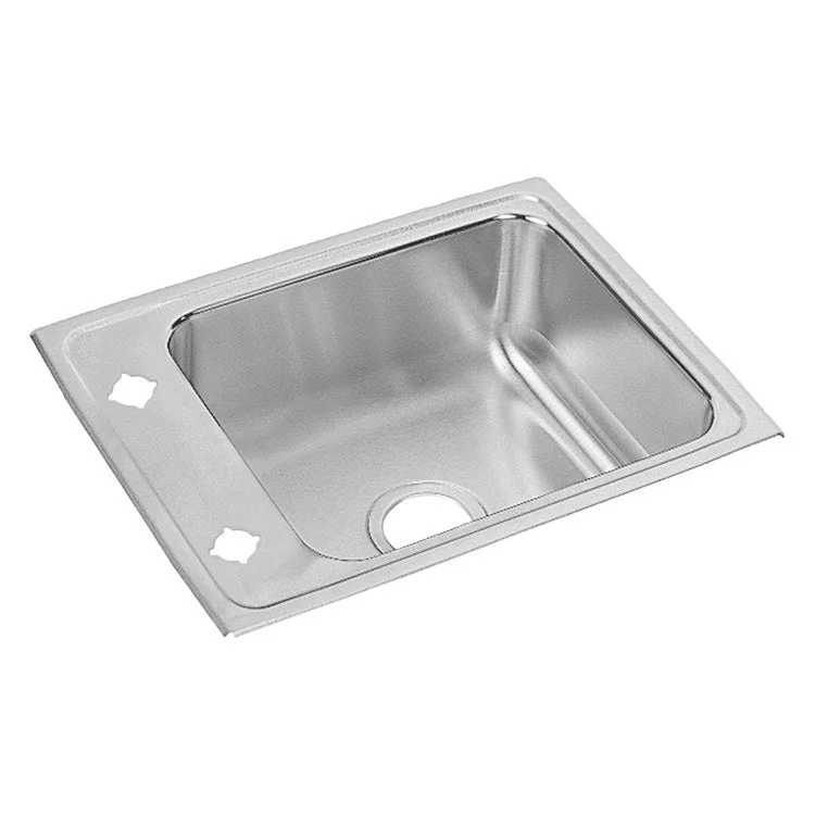 Classroom Sink Lustertone 22 x 17 Inch Single Bowl ADA Rectangular 1 Hole Lustrous Satin Drop-In Minimum Cabinet Size 27 Inch 4-1/2 Inch Quick Clip Mounting System 18 Gauge Bottom Only Pads