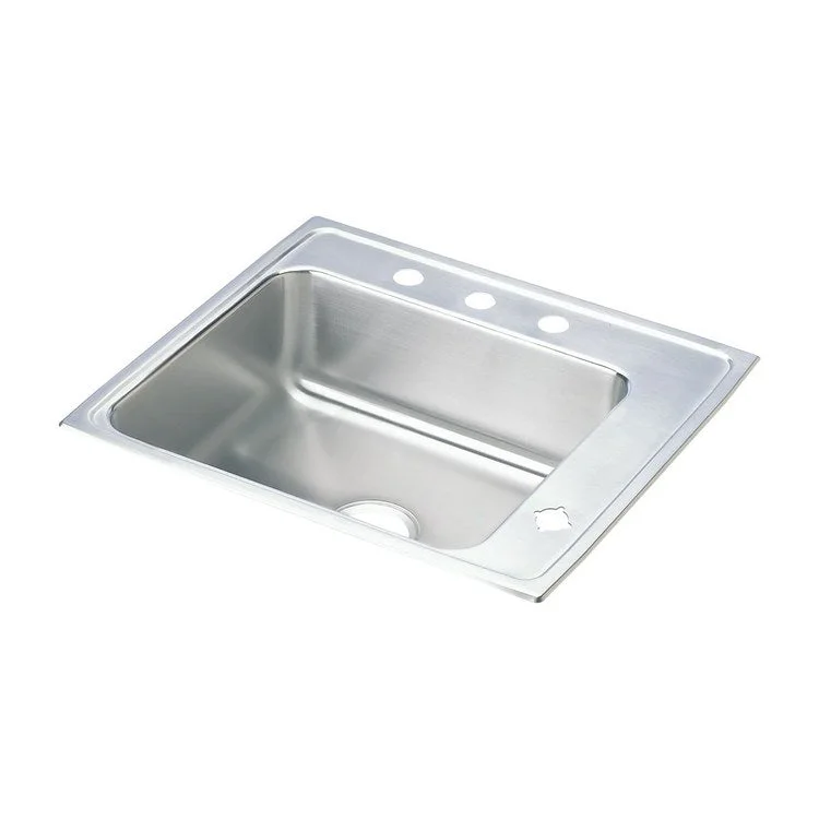 Classroom Sink Lustertone 22 x 19.5 Inch Single Bowl Right Lustrous Satin Drop-In Minimum Cabinet Size 27 Inch 7-1/2 Inch 18 Gauge Bottom Only Pads 64090012 Mounting Hardware Included for Countertops Up to 3/4IN