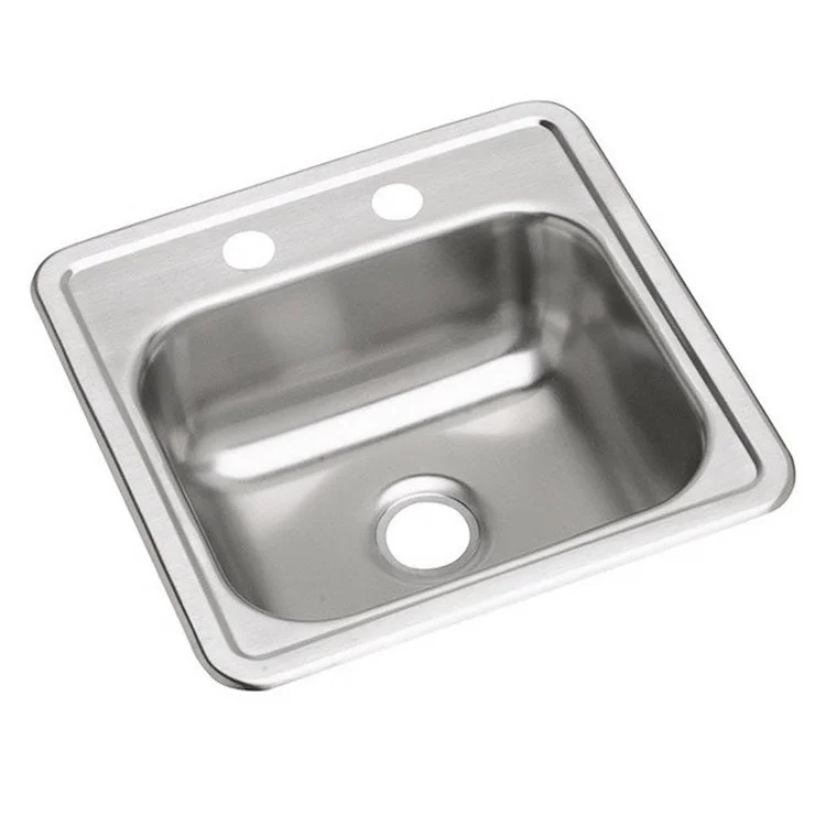 Bar Sink Dayton 15 x 15 Inch Single Bowl 10 Pack ADA Satin Drop-In Square Drain Size 2 Inch