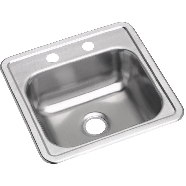 Bar Sink Dayton 15 x 15 Inch Single Bowl with Drain Opening 50 Pack 3 Hole ADA Satin Drop-In Square Drain Size 2 Inch