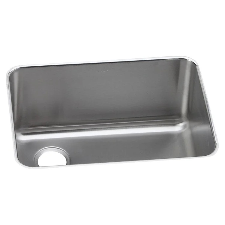 Kitchen Sink Lustertone Classic 25.5 x 19.25 Inch Depth 12 Inch Single Bowl Lustrous Satin Undermount Drain Location Rear Left