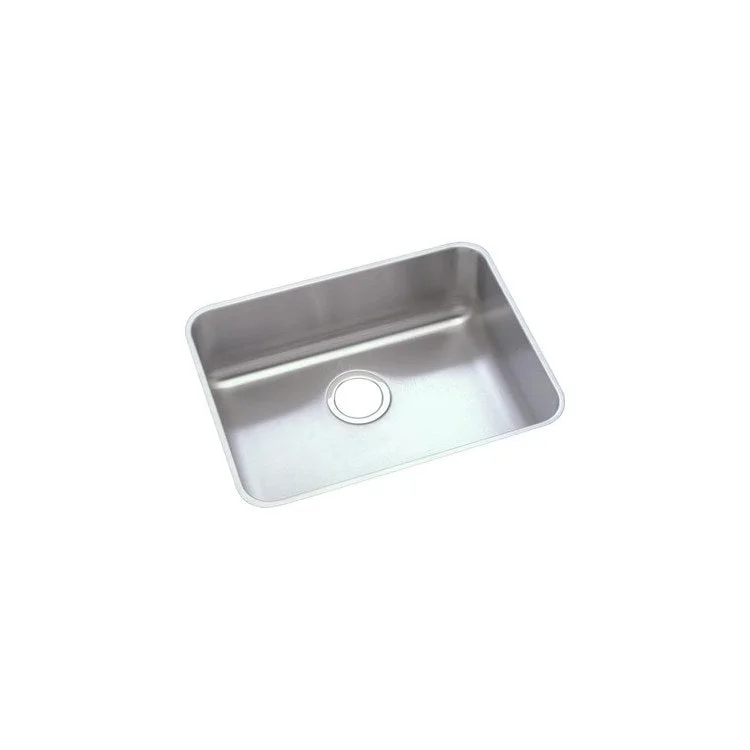 Kitchen Sink Lustertone Classic 21.5 x 18.5 Inch Single Bowl ADA Lustertone Undermount Rectangle Drain Location Rear Center Depth 5-3/8 Inch Bottom Only Pads