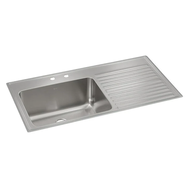 Kitchen Sink Lustertone Classic 43 x 22 Inch Single Bowl with Right Drainboard MR2 Hole Lustrous Satin Drop-In