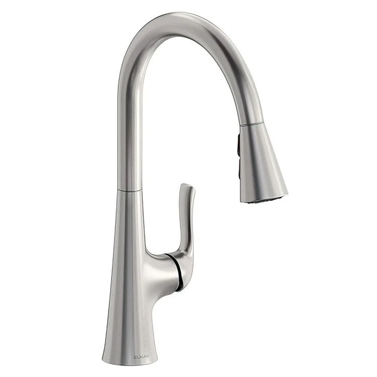 Kitchen Faucet Harmony Deck Mount 1 Forward Only Lever ADA Lustrous Steel Pull Down Spray 1 Hole Spout Height 15-1/2 Inch