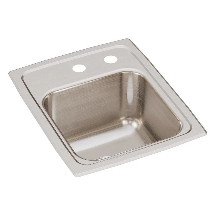 Kitchen Sink Lustertone Classic 13 x 16 Inch Single Bowl MR2 Hole Lustrous Satin Drop-In Stainless Steel Drain Location Center Bottom Only Pads