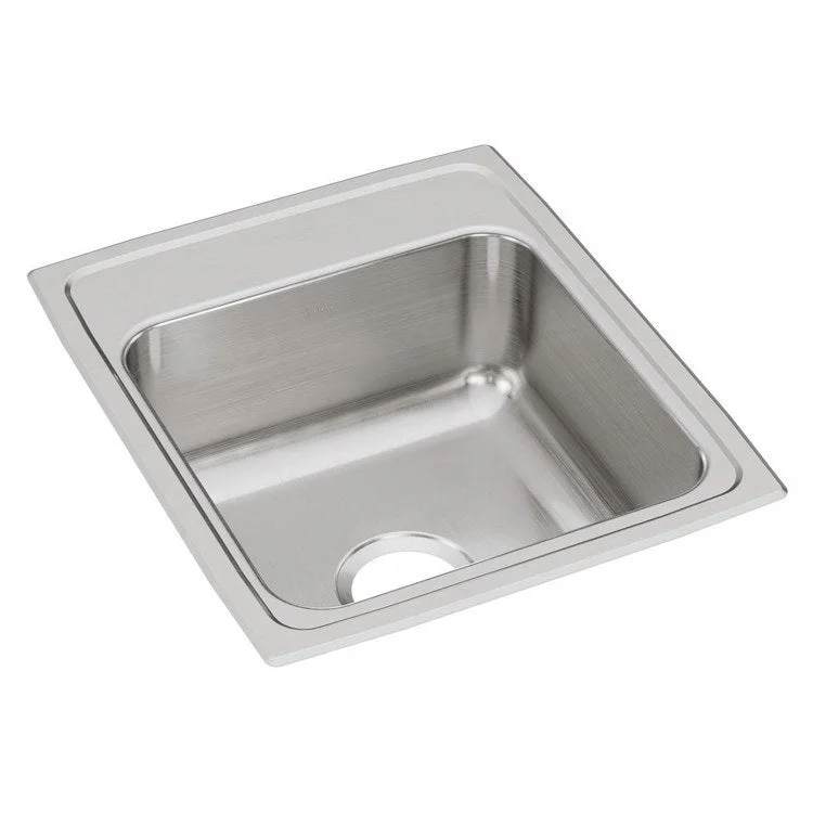 Kitchen Sink Lustertone Classic 17 x 20 Inch Single Bowl Lustrous Satin Drop-In Stainless Steel Drain Location Center Bottom Only Pads