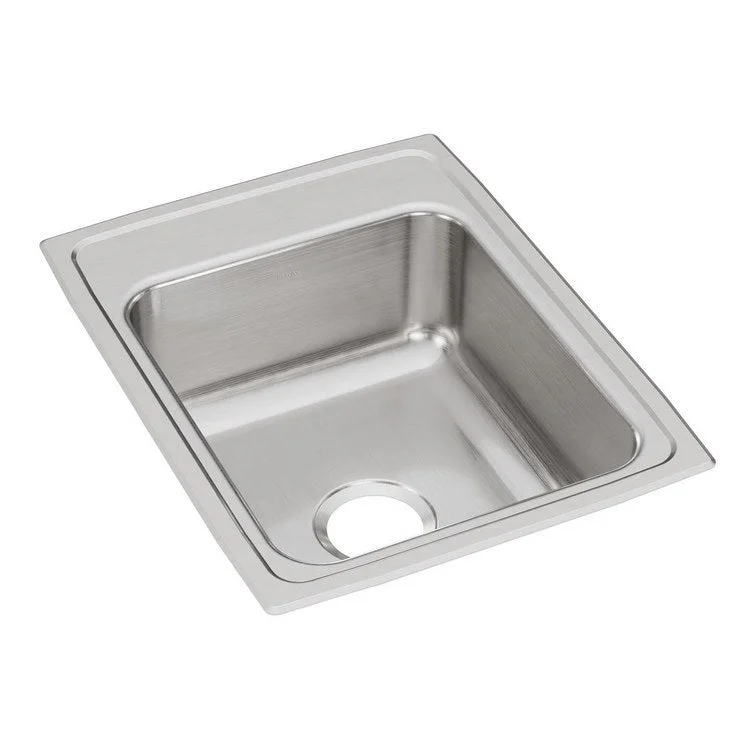 Kitchen Sink Lustertone Classic 17 x 22 Inch Single Bowl Lustrous Satin Drop-In Stainless Steel Drain Location Center Bottom Only Pads