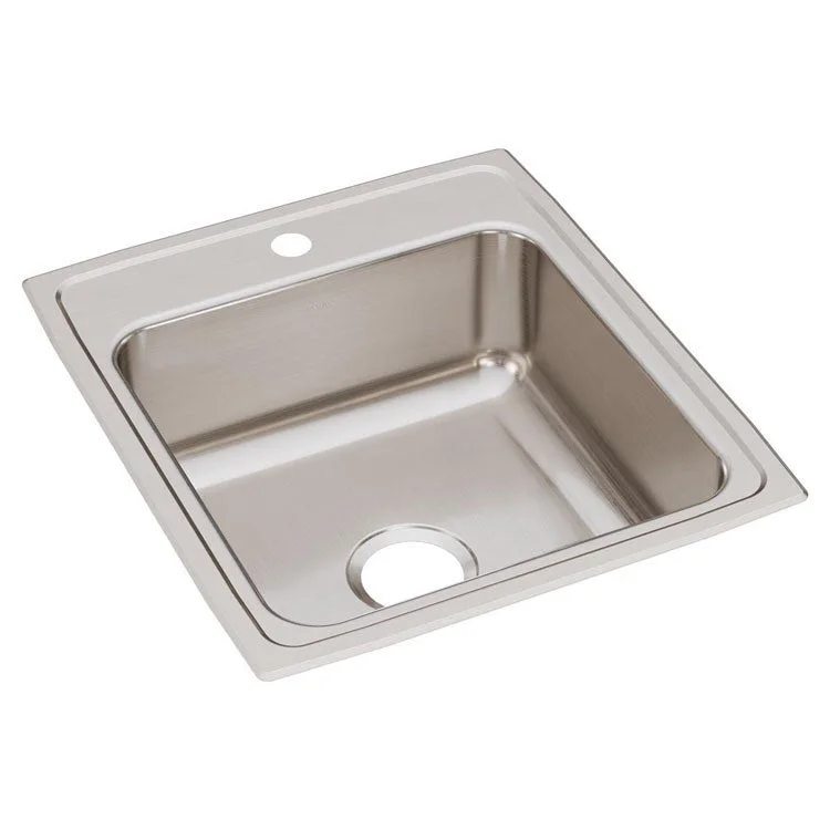 Lustertone Classic 19-1/2" Single Bowl Stainless Steel Drop-In Kitchen Sink with 1 Hole