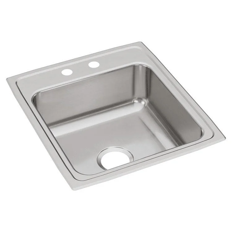 Lustertone Classic 19-1/2" Single Bowl Stainless Steel Drop-In Kitchen Sink with 2 Holes