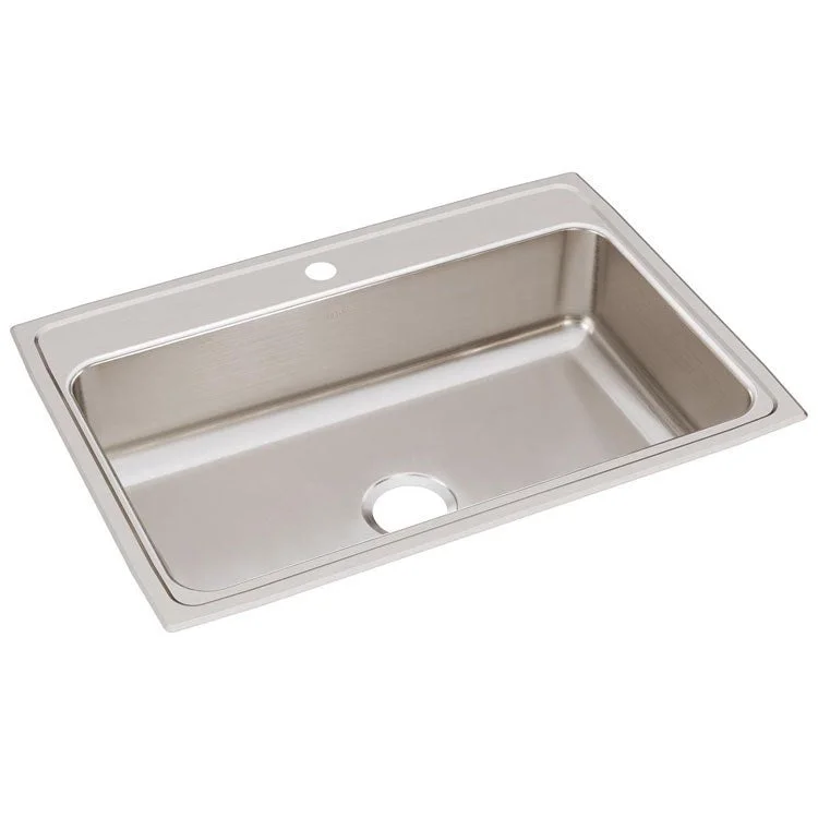 Lustertone Classic 31" Single Bowl Stainless Steel Drop-In Kitchen Sink with 1 Hole