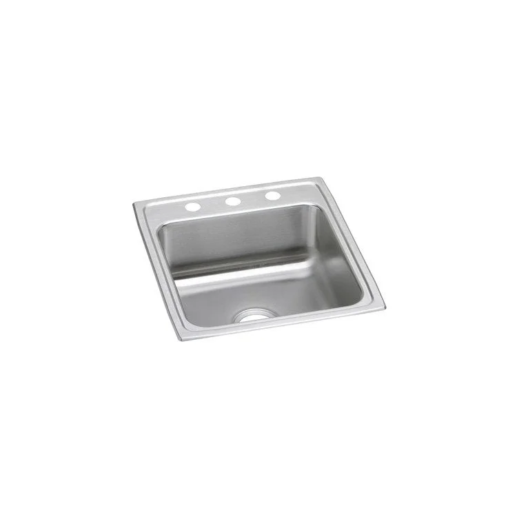 Lustertone Classic 19-1/2" Single Bowl ADA Stainless Steel Drop-In Kitchen Sink with 3 Holes