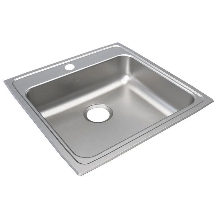 Lustertone Classic 22" Single Bowl ADA Stainless Steel Drop-In Kitchen Sink with 1 Hole