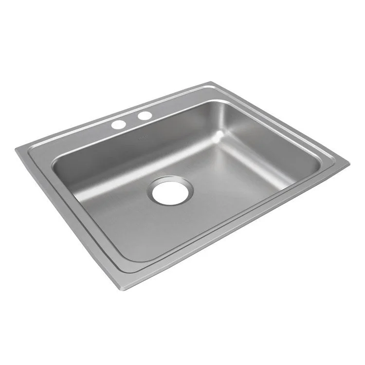 Lustertone Classic 25" Single Bowl ADA Stainless Steel Drop-In Kitchen Sink with 2 Holes