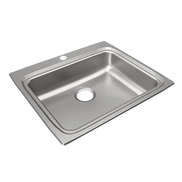 Lustertone Classic 25" Single Bowl ADA Stainless Steel Drop-In Kitchen Sink with 1 Hole