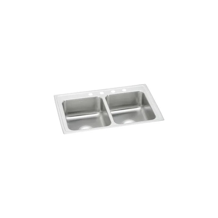 Lustertone Classic 29" Equal Double Bowl ADA Stainless Steel Drop-In Kitchen Sink with 3 Holes