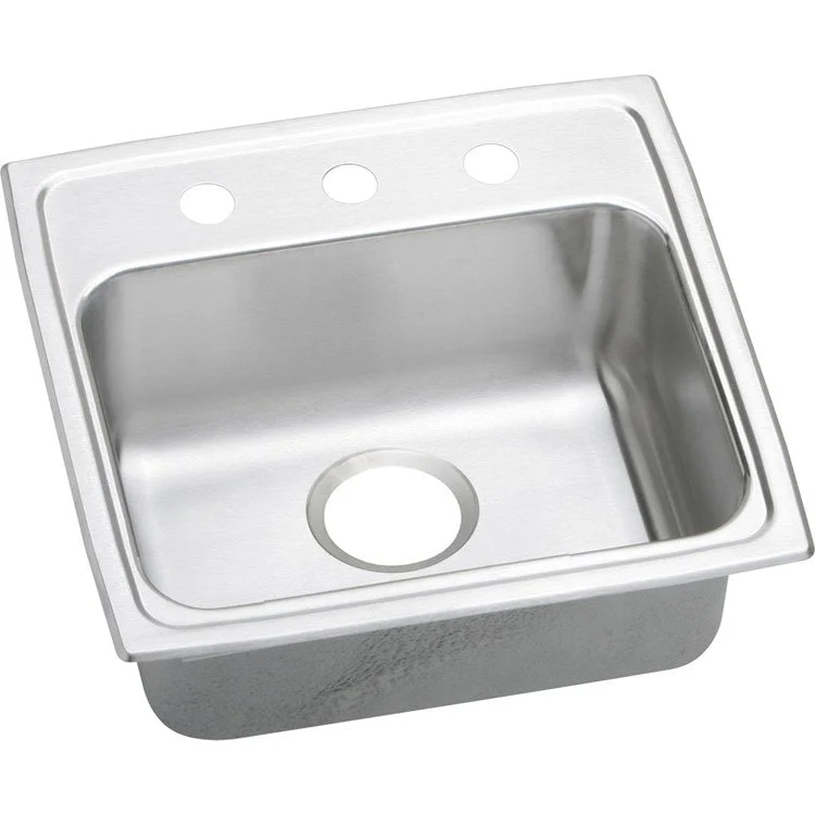 Lustertone Classic 19" Single Bowl ADA Stainless Steel Quick-Clip Drop-In Kitchen Sink with 3 Holes