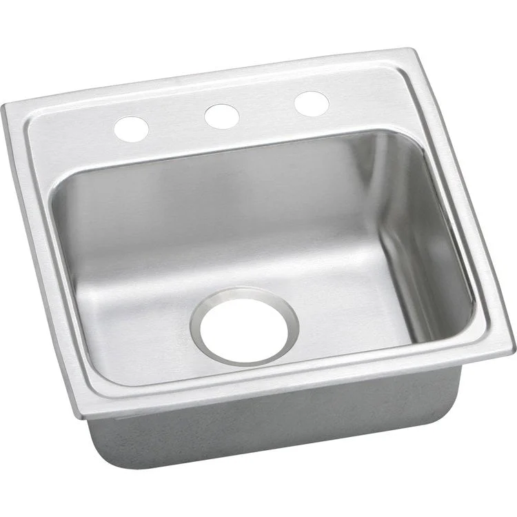 Lustertone Classic 19-1/2" Single Bowl ADA Stainless Steel Quick-Clip Drop-In Kitchen Sink with 3 Holes