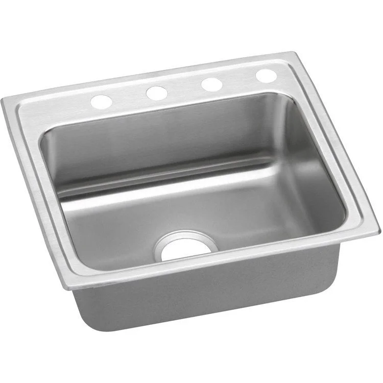 Lustertone Classic 22" Single Bowl ADA Stainless Steel Quick-Clip Drop-In Kitchen Sink with 3 Holes