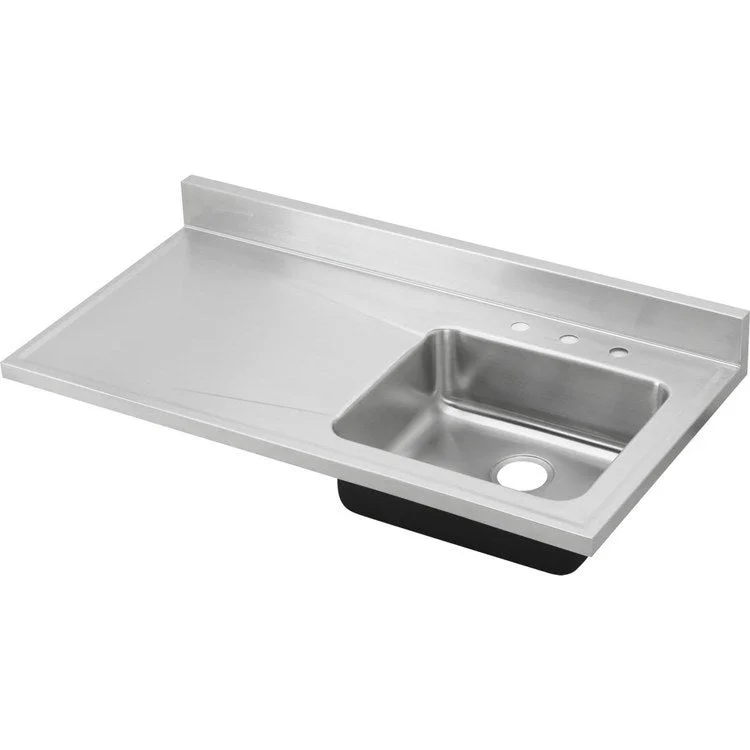 Kitchen Sink Lustertone Classic 48 x 25 Inch Single Bowl Right 3 Hole Lustertone Sink Top Drain Location Rear Center Full Spray Sides and Bottom